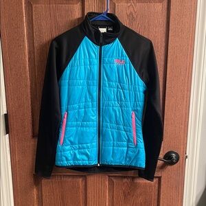 Fila Black and Teal Jacket with Pink Details